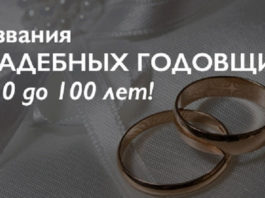 Названия свадебных годовщин: от 0 до 100 лет