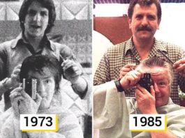 Мужчина посещает одного и того же парикмахера 46 лет, и вот как они изменились за эти годы