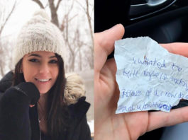 Девушка накормила бездомного мужчину обедом, а он протянул ей записку, которую она не забудет никогда