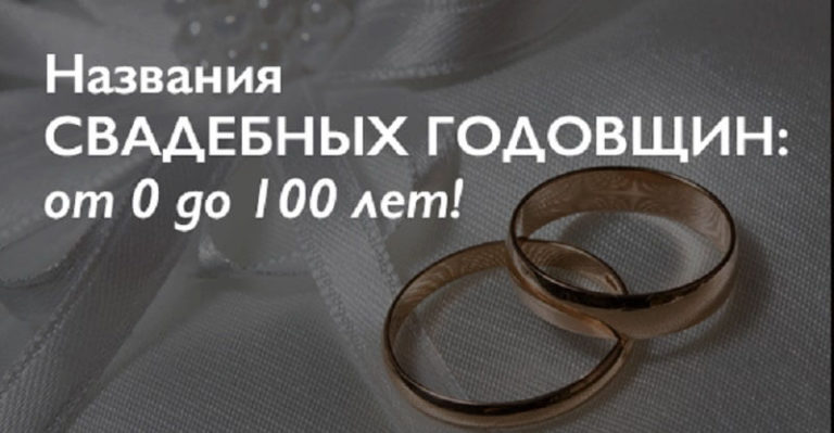 Названия свадебных годовщин: от 0 до 100 лет