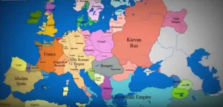 1 000 лет за 3 минуты! Как менялись границы государств на карте Европе!