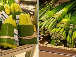 Листья вместо пластика: Азиатские супермаркеты возвращаются к использованию листьев вместо пластика