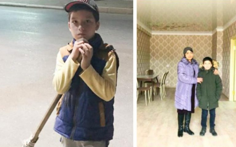 В 9 лет он подметает улицы, чтобы помочь маме. Мэр города его отблагодарил — подарил квартиру