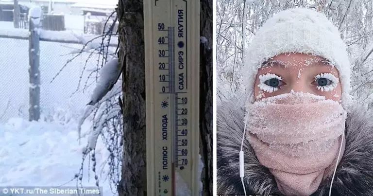 В Якутии -62 и трескаются градусники! Но это не мешает детям ходить в школу